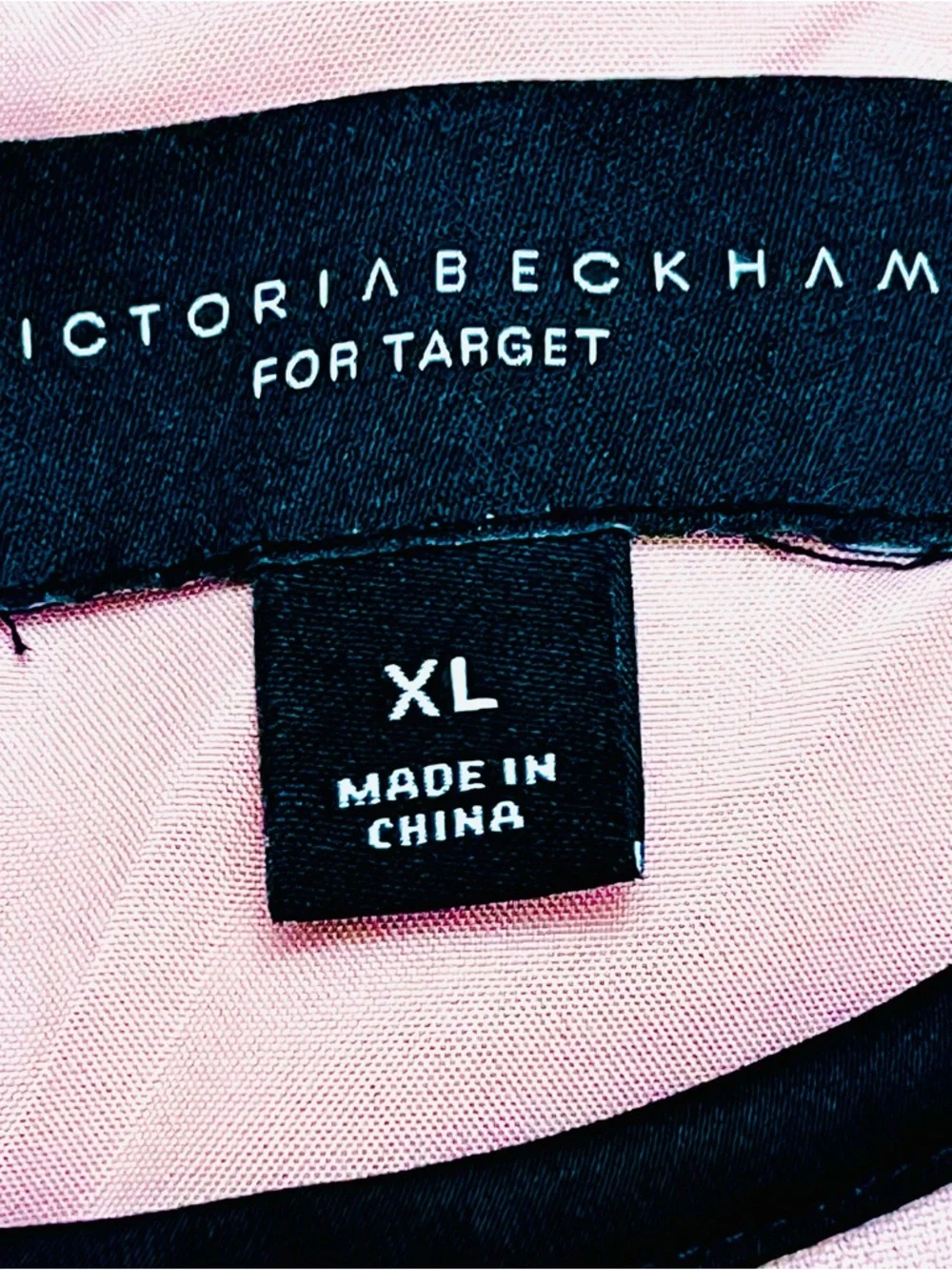 Victoria Beckham x Target Dress Dusty Pink Black/Floral/Pockets Ruffle Sz XL NEW